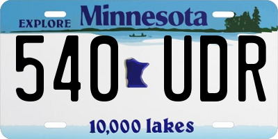 MN license plate 540UDR