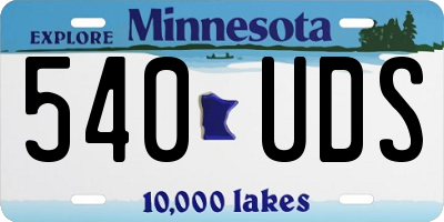 MN license plate 540UDS