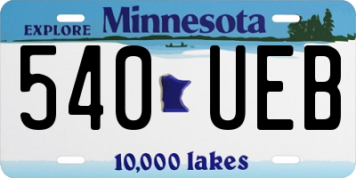 MN license plate 540UEB