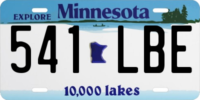MN license plate 541LBE