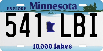 MN license plate 541LBI
