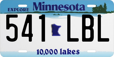 MN license plate 541LBL