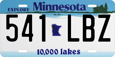 MN license plate 541LBZ