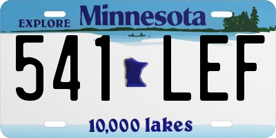 MN license plate 541LEF