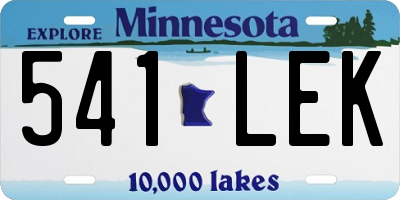 MN license plate 541LEK