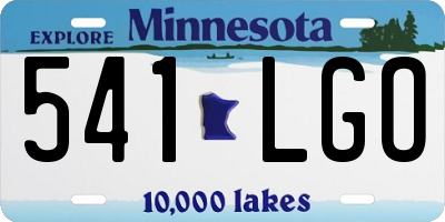 MN license plate 541LGO