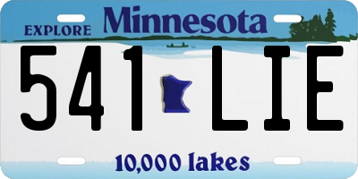 MN license plate 541LIE
