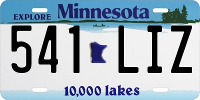 MN license plate 541LIZ
