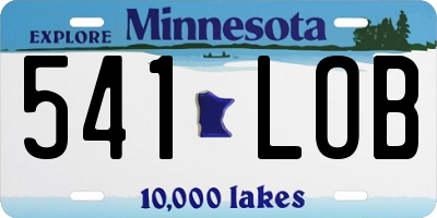 MN license plate 541LOB