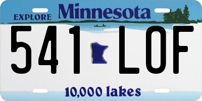 MN license plate 541LOF