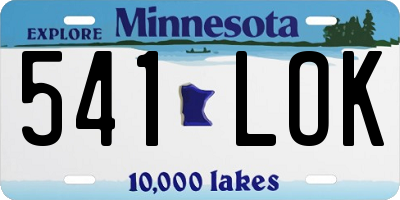 MN license plate 541LOK