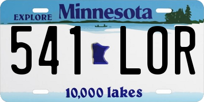 MN license plate 541LOR