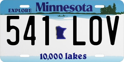 MN license plate 541LOV