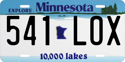 MN license plate 541LOX