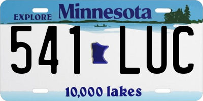 MN license plate 541LUC