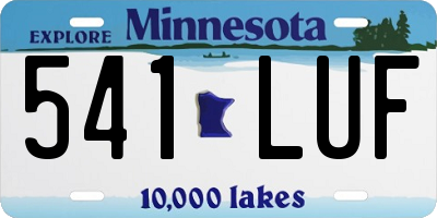 MN license plate 541LUF