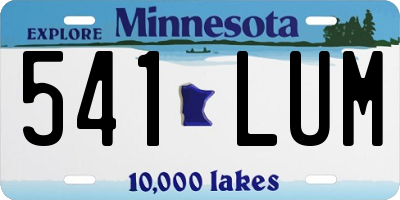 MN license plate 541LUM