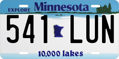 MN license plate 541LUN