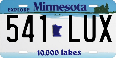 MN license plate 541LUX