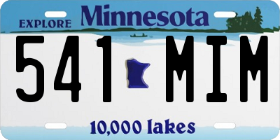 MN license plate 541MIM