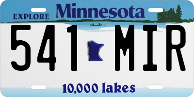 MN license plate 541MIR