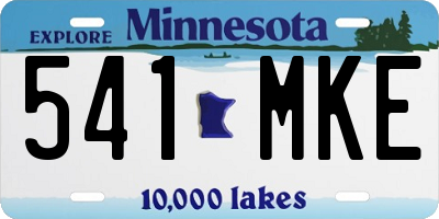 MN license plate 541MKE