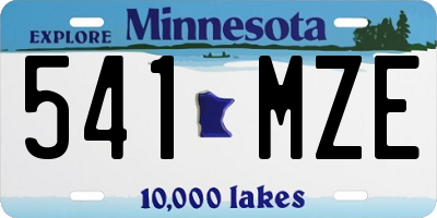 MN license plate 541MZE