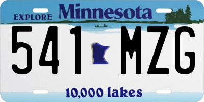 MN license plate 541MZG