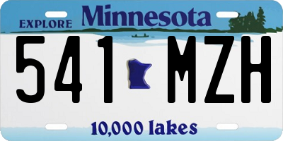 MN license plate 541MZH