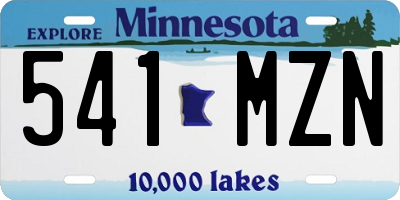 MN license plate 541MZN