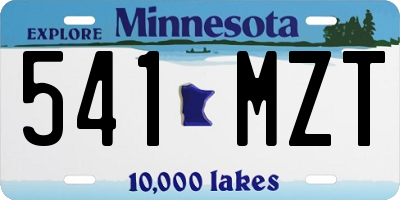 MN license plate 541MZT