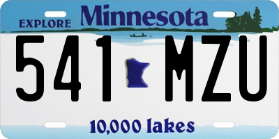MN license plate 541MZU