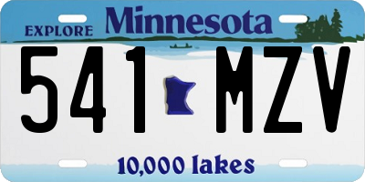 MN license plate 541MZV
