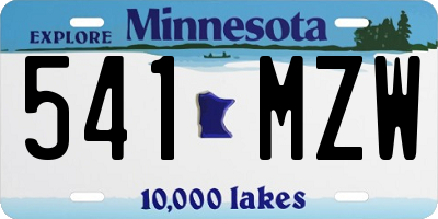MN license plate 541MZW