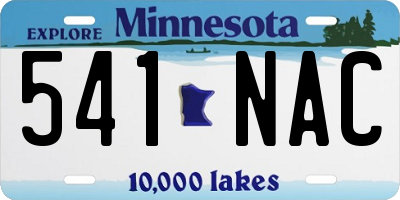 MN license plate 541NAC
