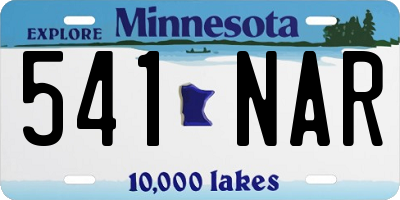 MN license plate 541NAR