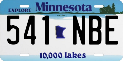 MN license plate 541NBE