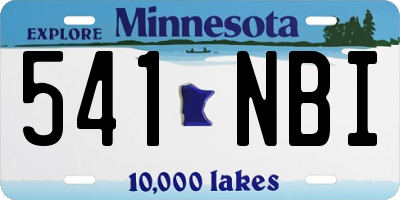 MN license plate 541NBI