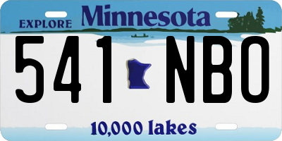 MN license plate 541NBO