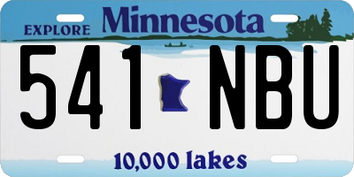 MN license plate 541NBU