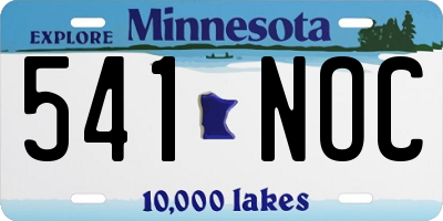 MN license plate 541NOC