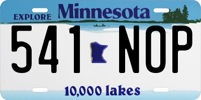 MN license plate 541NOP