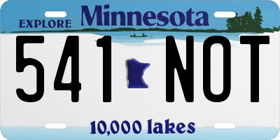 MN license plate 541NOT
