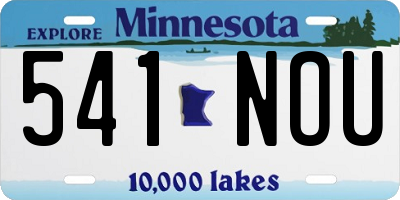 MN license plate 541NOU
