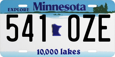 MN license plate 541OZE