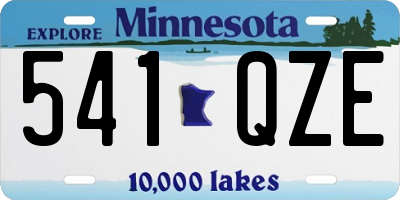 MN license plate 541QZE