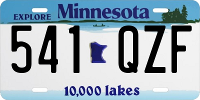 MN license plate 541QZF