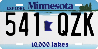 MN license plate 541QZK