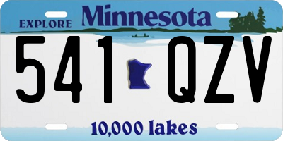 MN license plate 541QZV