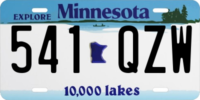 MN license plate 541QZW
